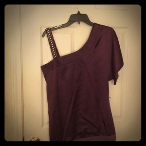 One strap halter top with designer beads